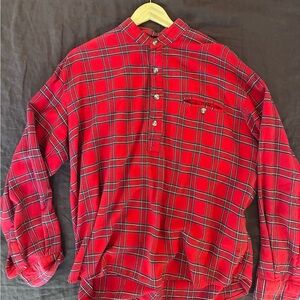 Classic Red Plaid Men's Button Down Shirt